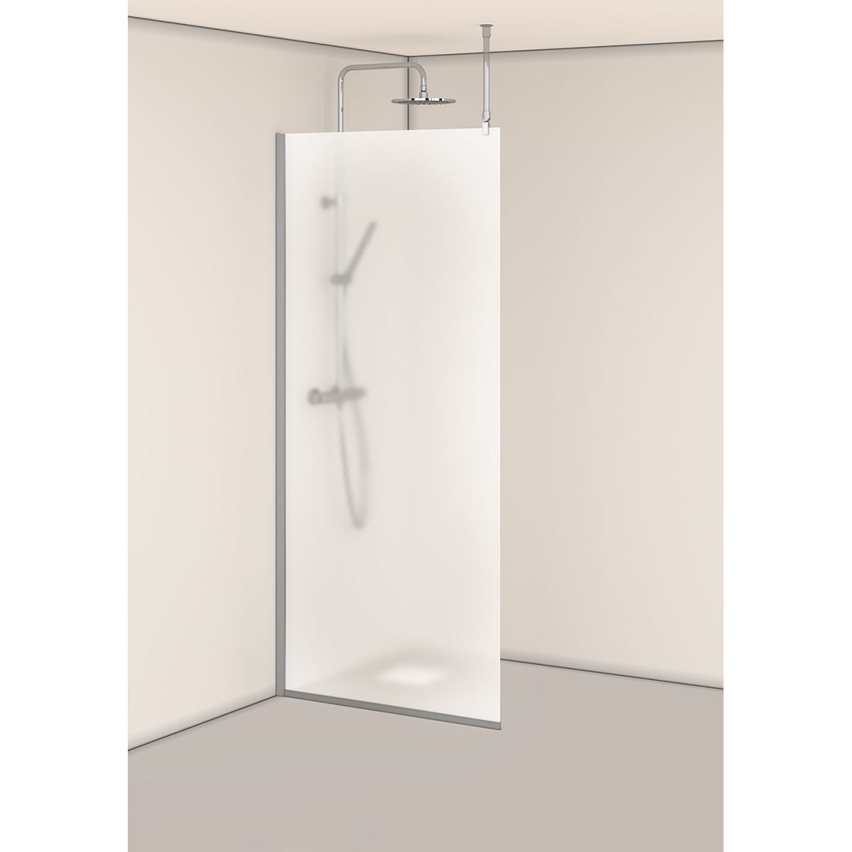 Duschvägg Hafa Igloo Pro I-WALL 90 FROST NAT Glas: Frostat glas, Profil: Aluminium, B: 875 mm