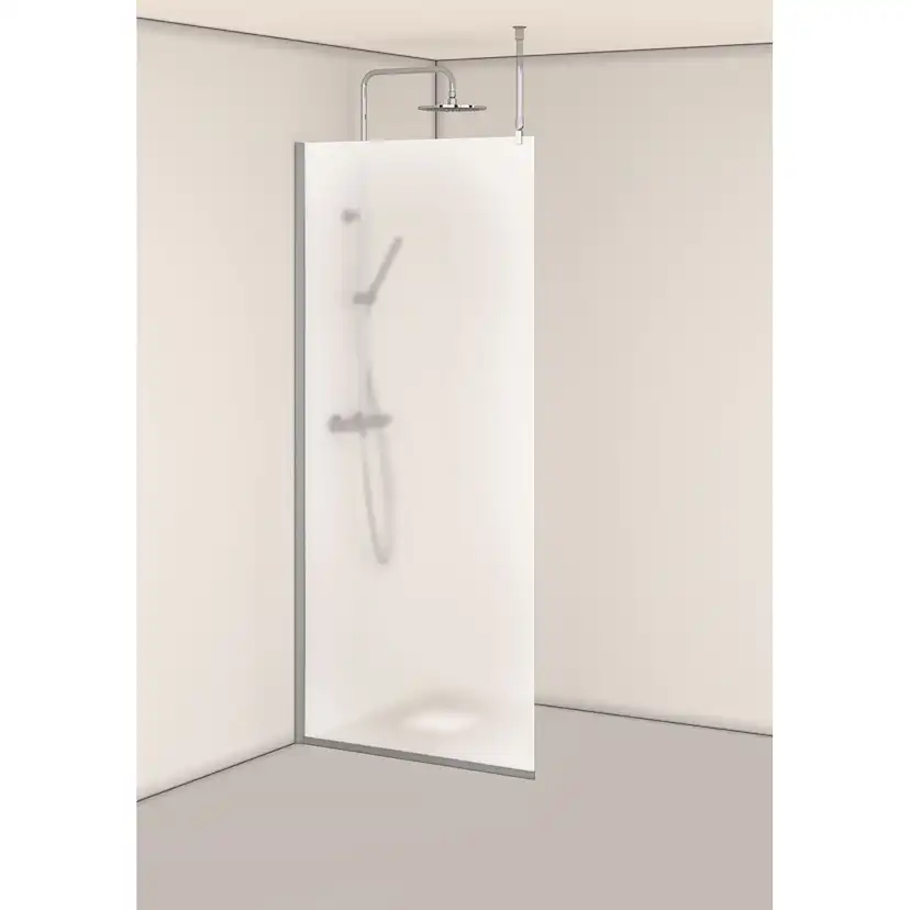 Duschvägg Hafa Igloo Pro I-WALL 90 FROST NAT Glas: Frostat glas, Profil: Aluminium, B: 875 mm