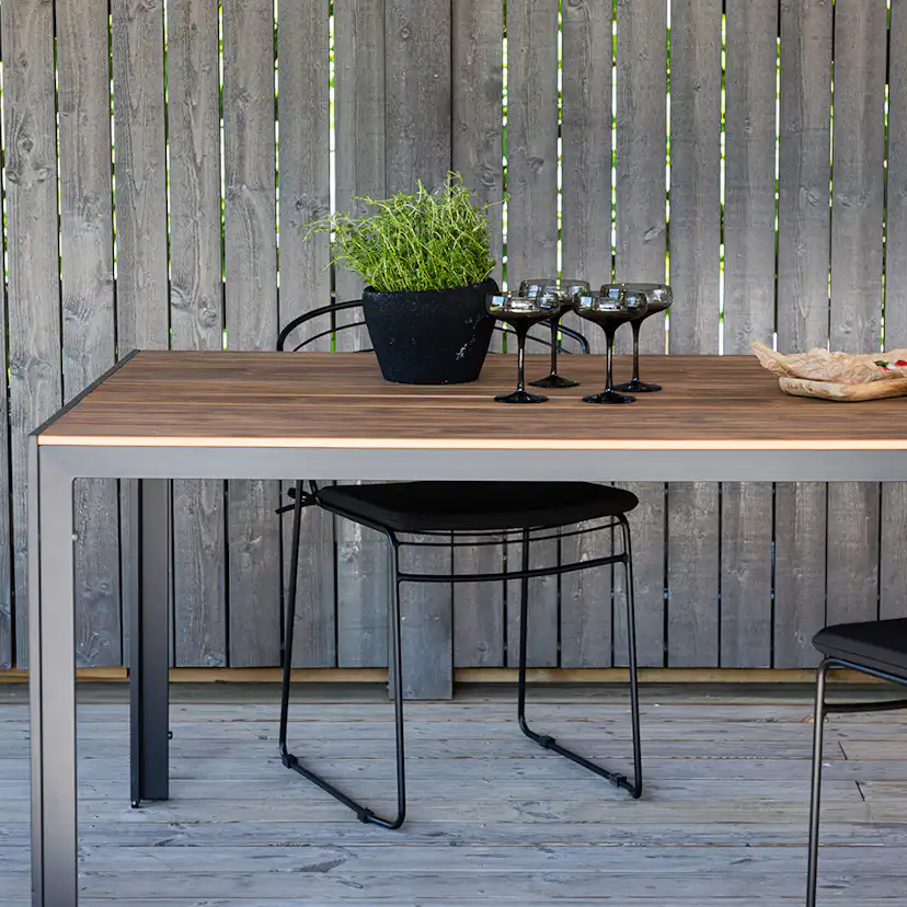 Break Diningtable Alumnium - Black / Nature Rectangular 90*2 Svart/Natur