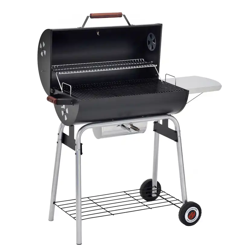 Kolgrill Landmann Black Taurus 660 Grilltunna med Justerbart Galler & Avtagbart Sidobord
