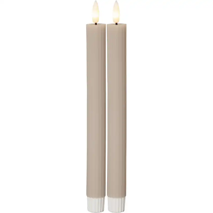 LEDAntikljus2p Flamme Stripe Beige