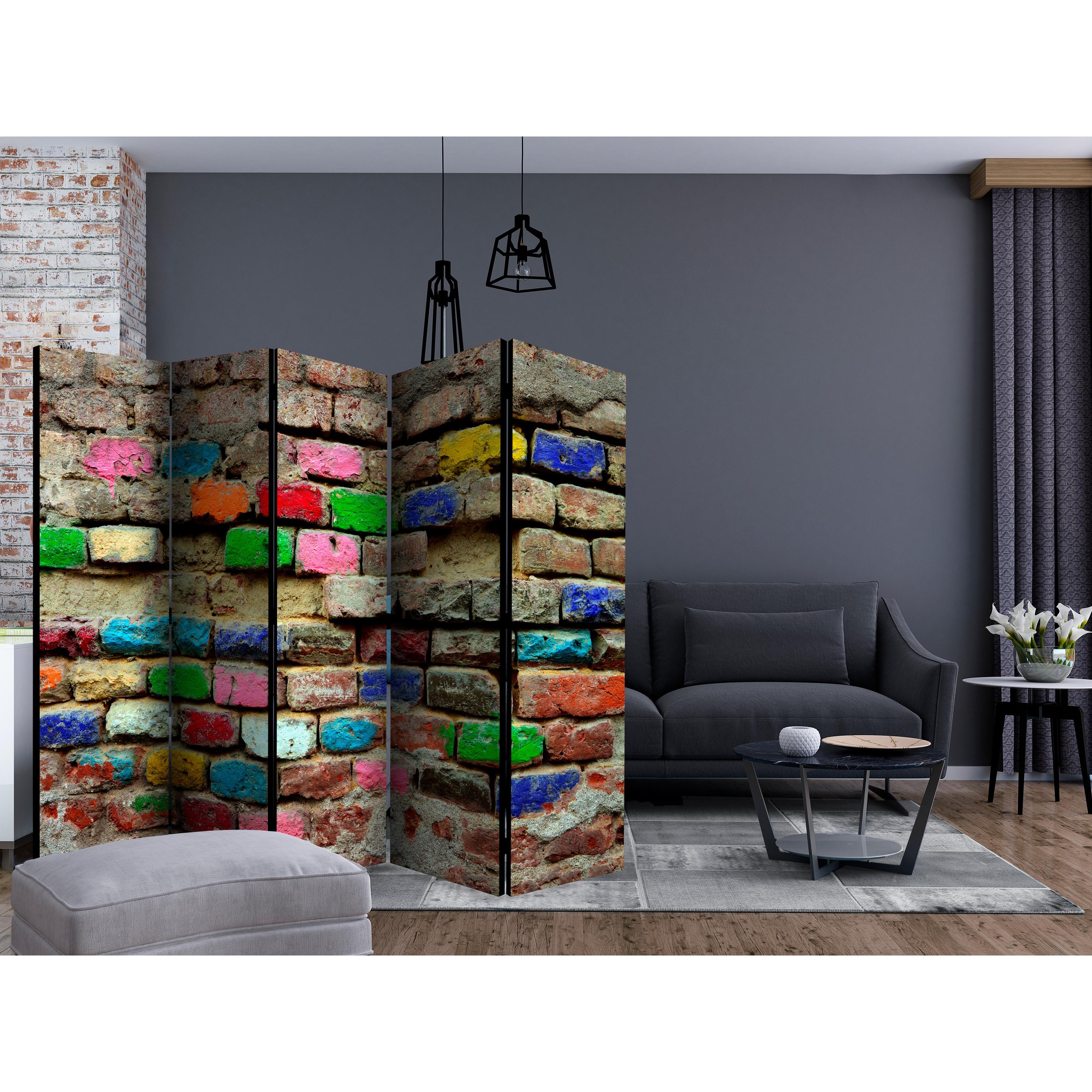 Rumsavdelare Skärmvägg Arkiio Colourful Bricks II 225x172 cm