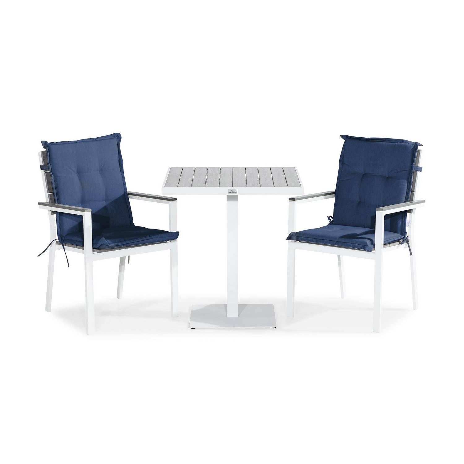 Cafégrupp Comfort Garden Tunis Caféset 70x70 med 2 Stapelstolar m Dyna