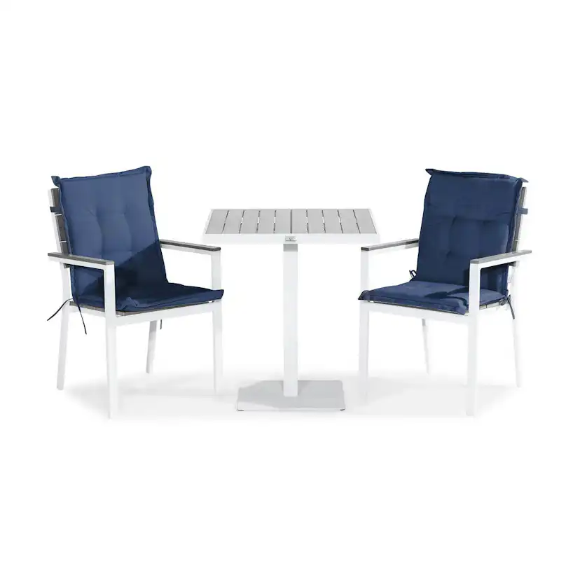 Cafégrupp Comfort Garden Tunis Caféset 70x70 med 2 Stapelstolar m Dyna
