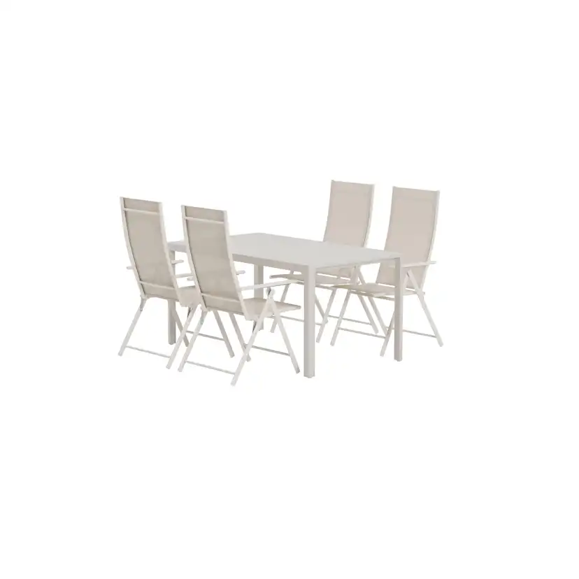 Giardini Table - Beige with 4 Levanzo Chair - Beige Färg: Beige