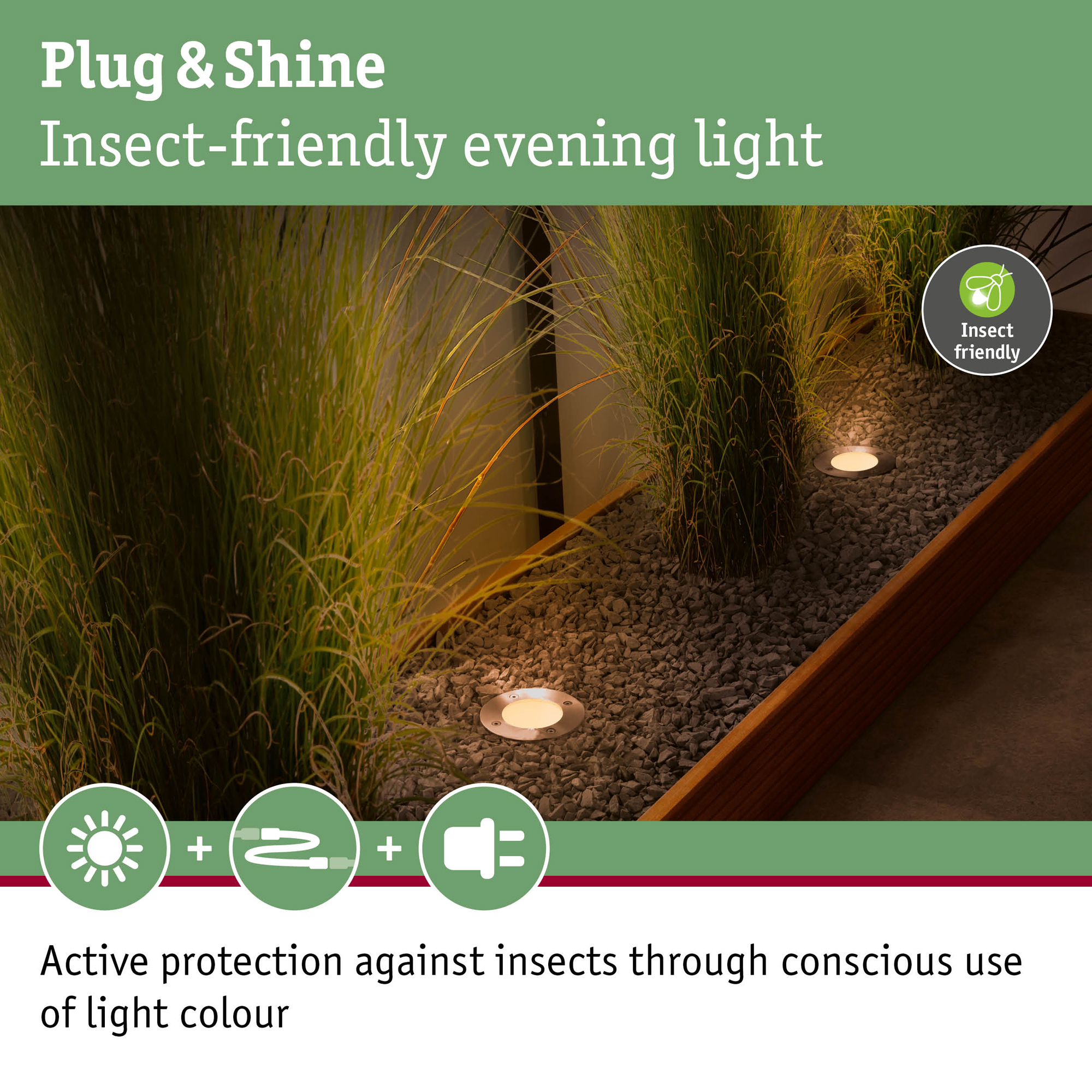 LED Infälld Markbelysning Paulmann Plug & Shine Floor Profil Spot Insektsvänlig IP67 4,5W