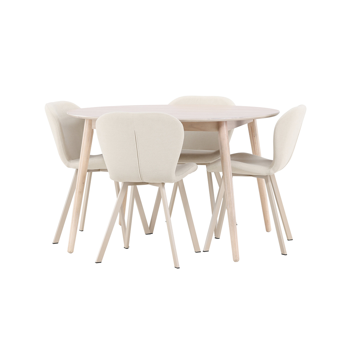 Matgrupp Venture Home Flora Ø120 cm med 4st Lilja Matstolar