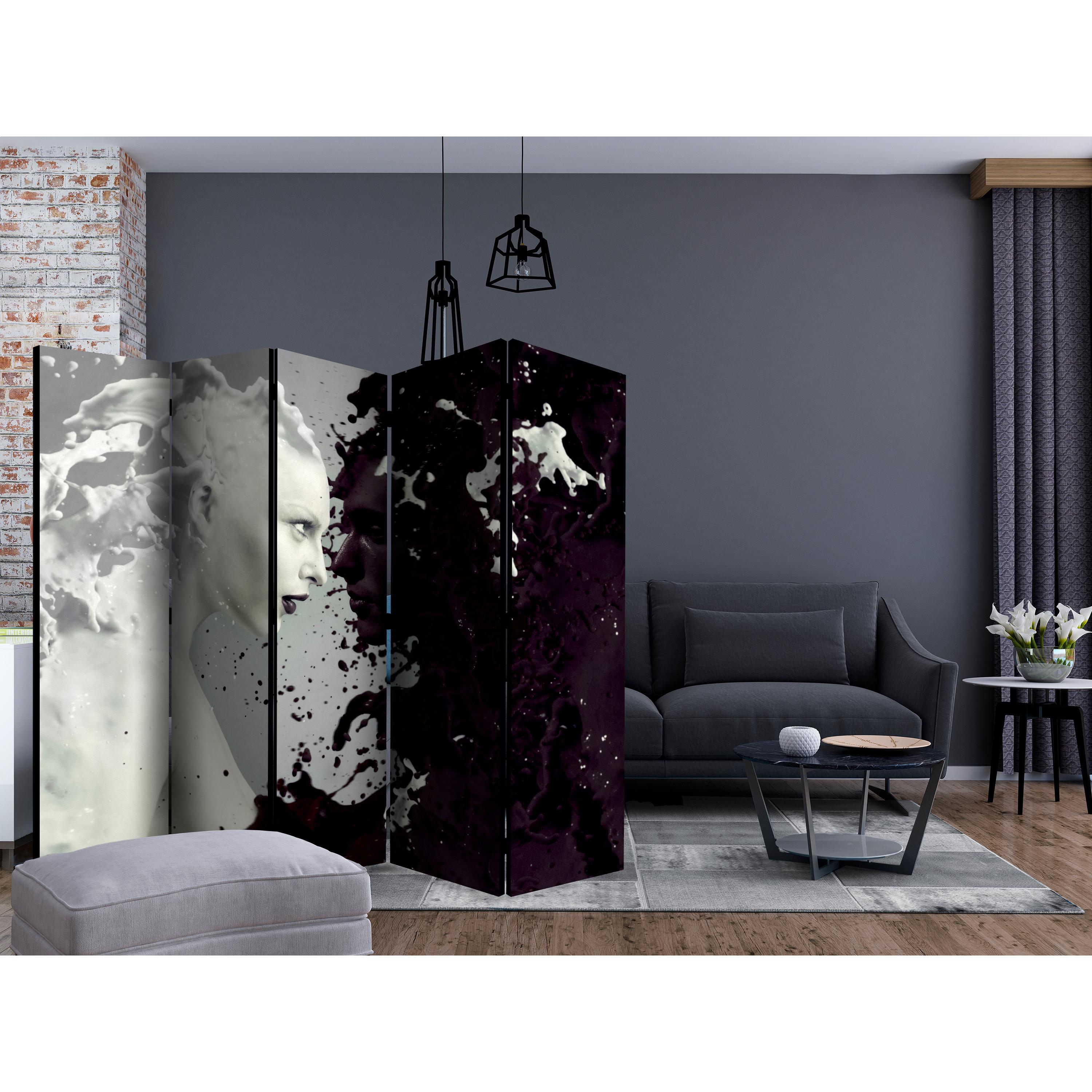 Rumsavdelare Skärmvägg Arkiio Black and White Faces II 225x172 cm