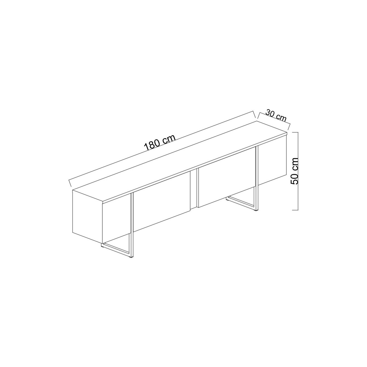 Tv-Bänk Scandinavian Choice Luxe med Förvaring 180x50cm