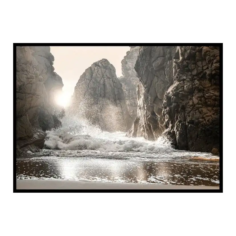 Poster Gallerix Waves Between Rocks