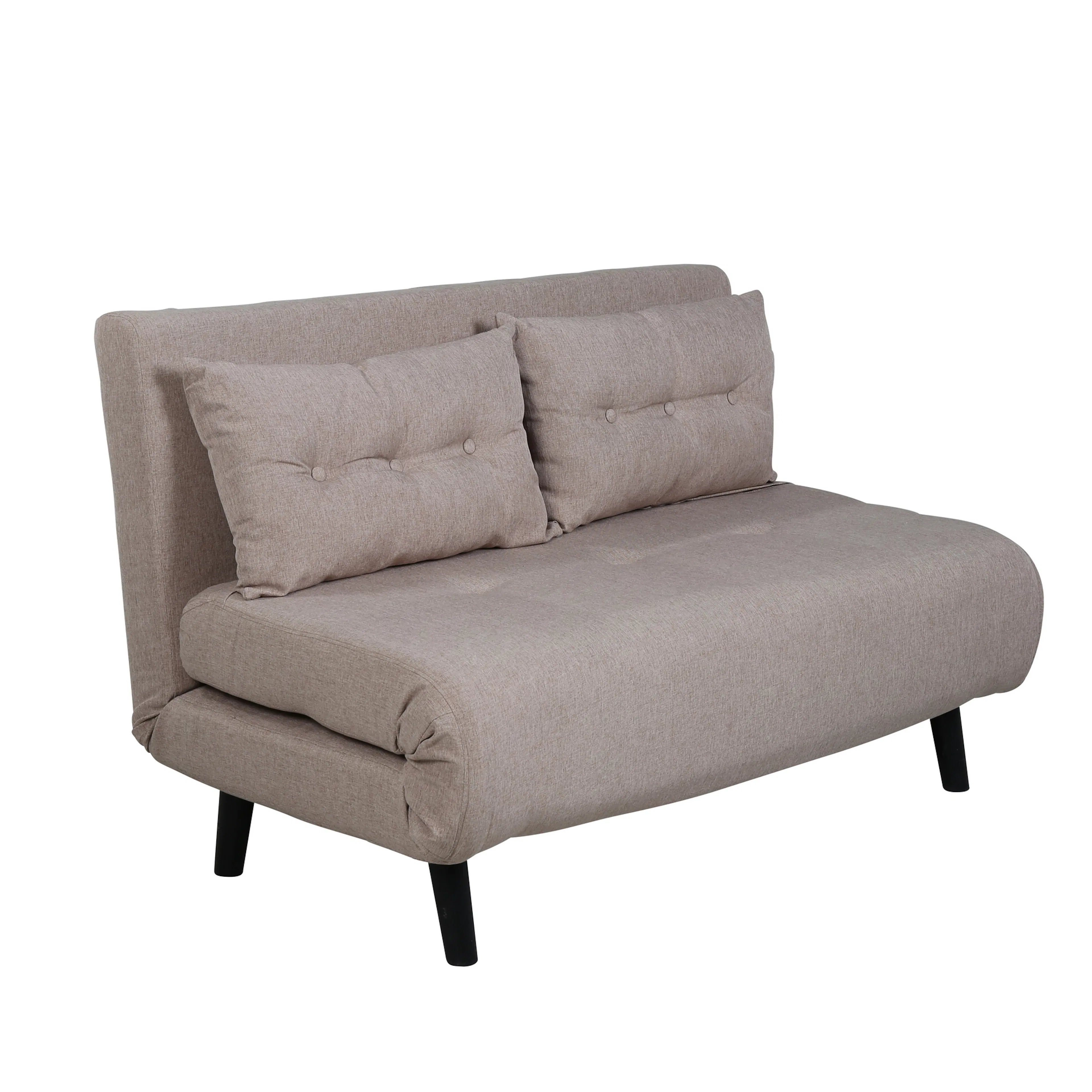 Vicky Folding Bed Double - Black / Brown Fabric Brun