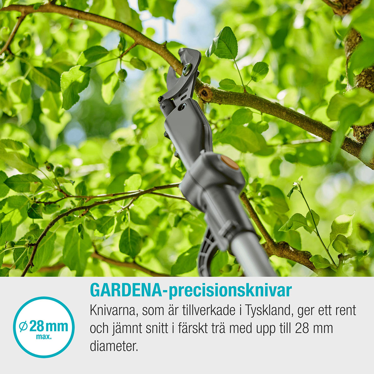 Teleskopisk Stångsax Gardena HighCut 250 Batteri P4A utan Batteri och Laddare