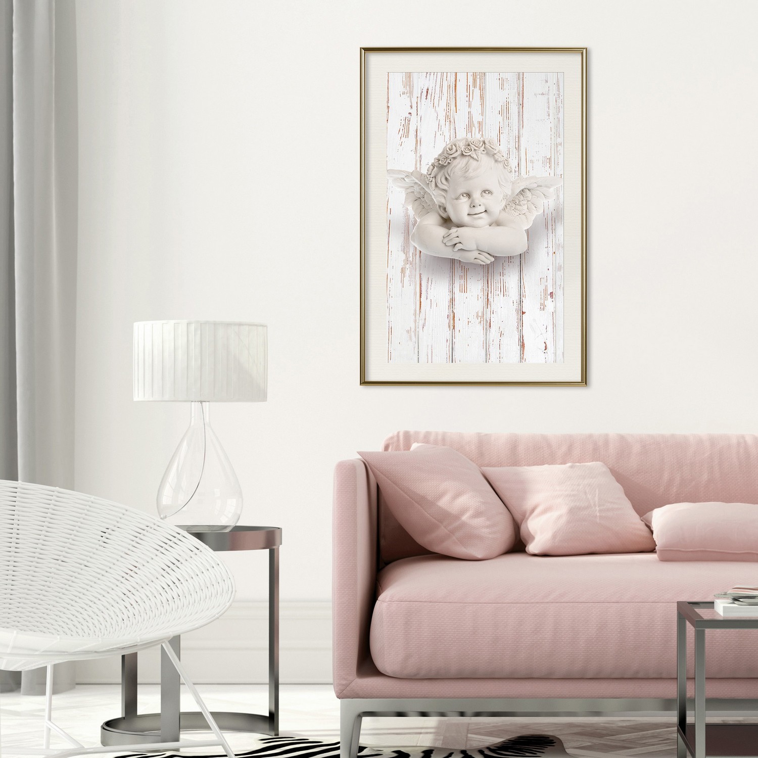 Affisch - Happy Dawn [Poster] 40x60 Guld ram med passepartout, 40x60 cm