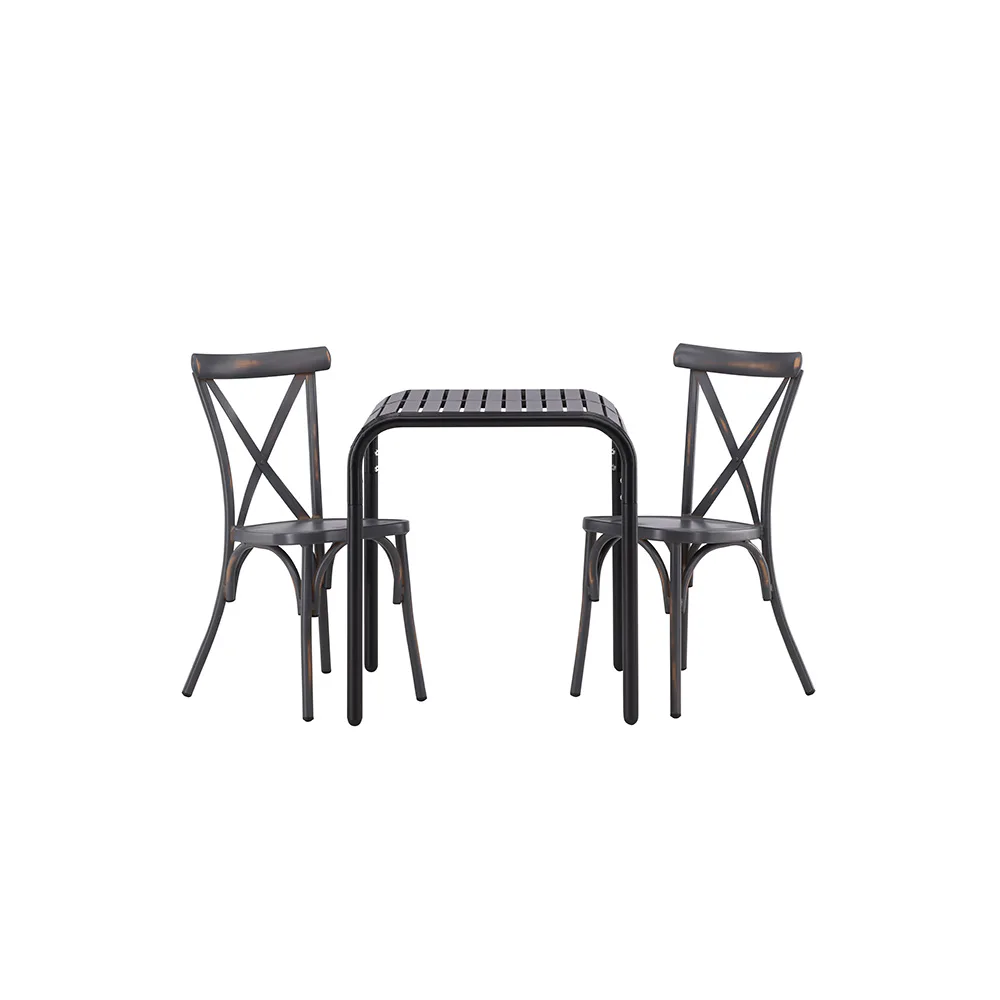 Borneo Cafetable Aluminium - Black / Kvadrat 70*70* +Tablas Mörkgrå/Svart