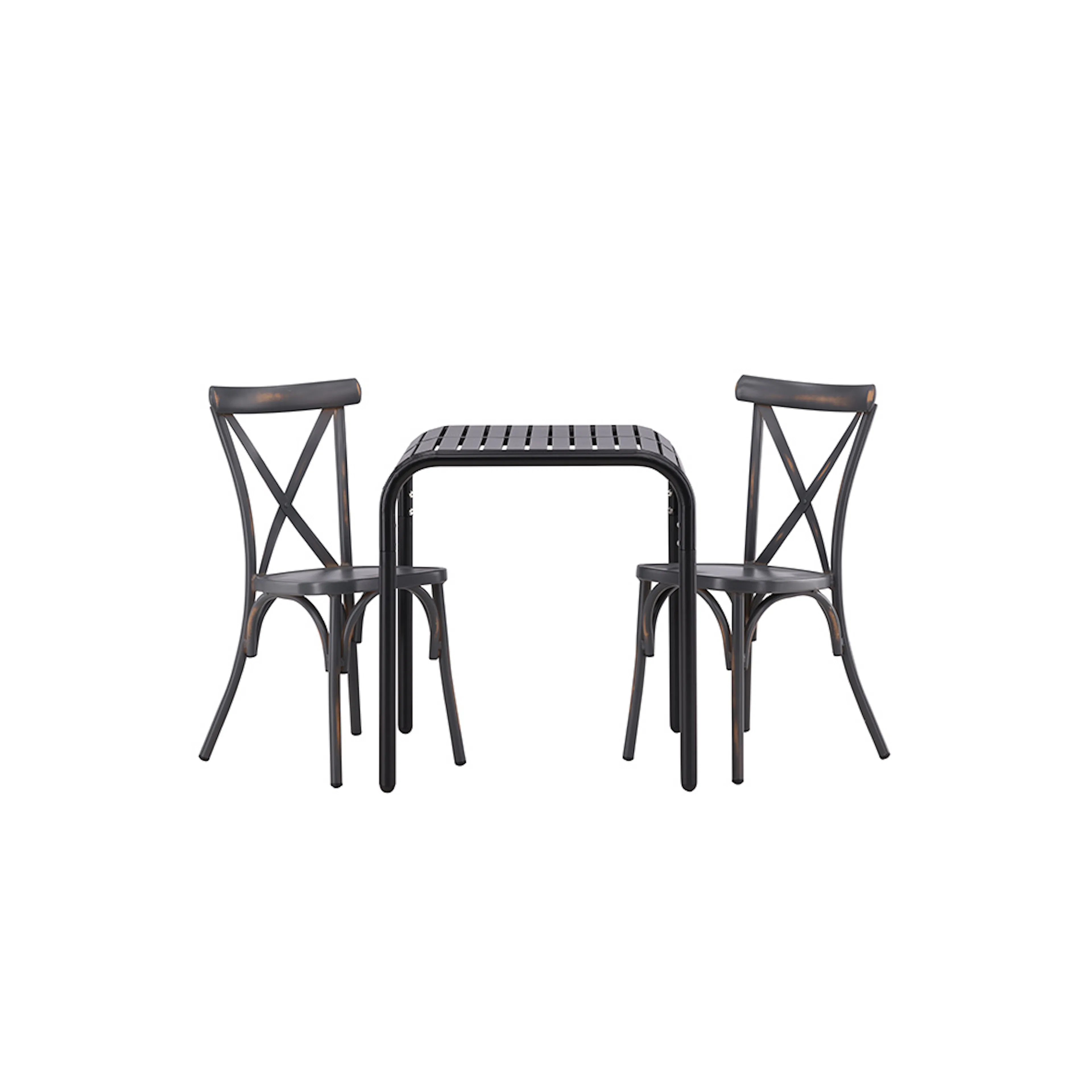 Borneo Cafetable Aluminium - Black / Kvadrat 70*70* +Tablas Mörkgrå/Svart