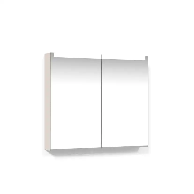 Crown Spegelskåp 80 Beige Infälld Belysning Bredd: 800 mm, Beige, Dubbla Luckor