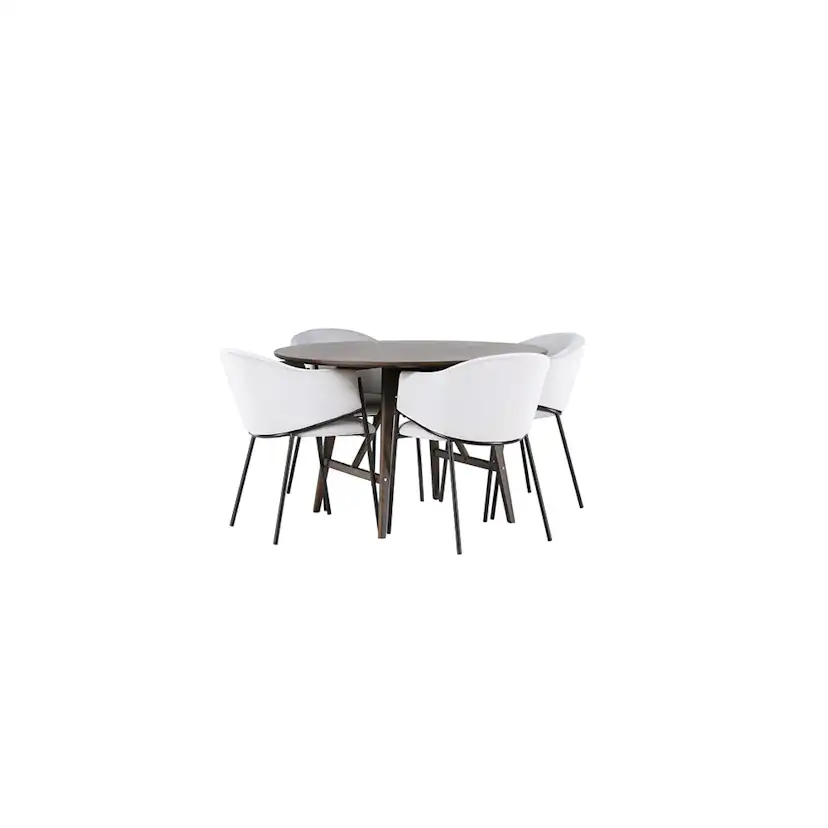 Matgrupp Venture Home Kaseidon Ø100 cm med 4 st Evelina stolar