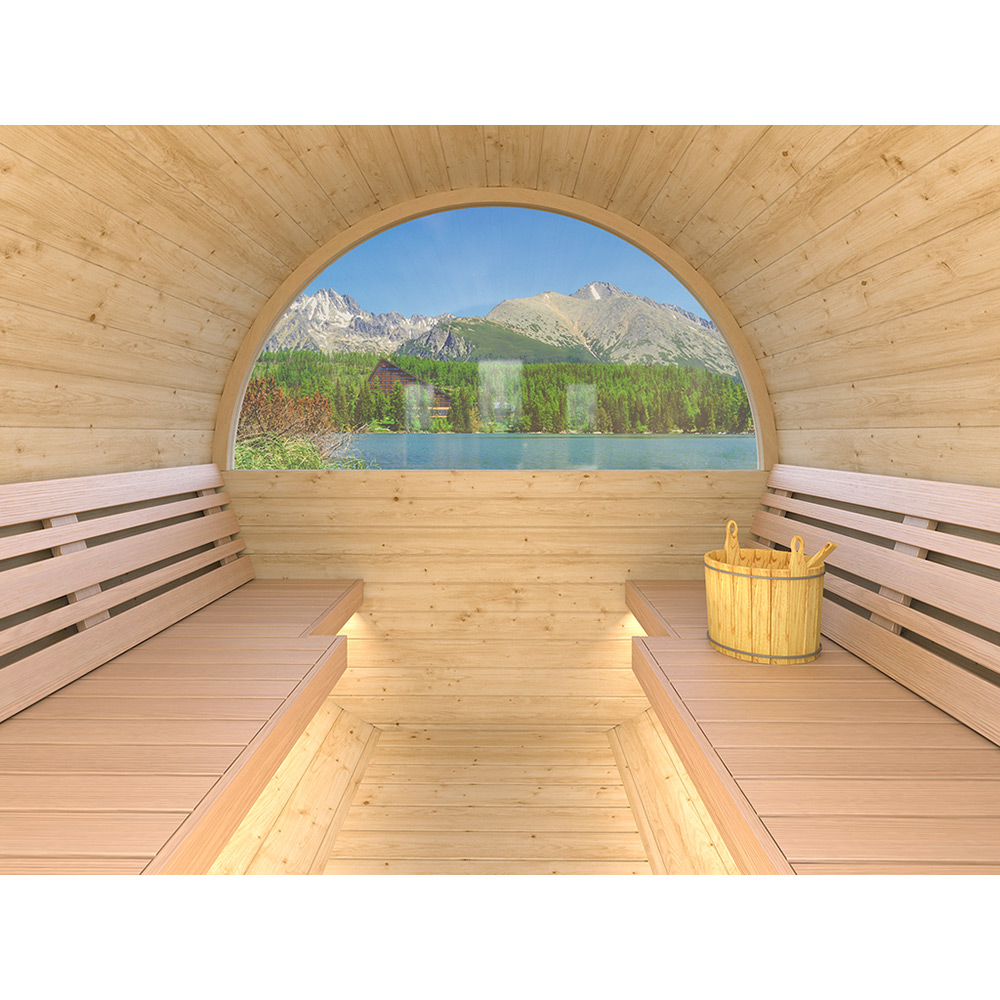 Bastutunna Nordkapp.NU Demilune Byggsats i Norrländsk Gran med Altan