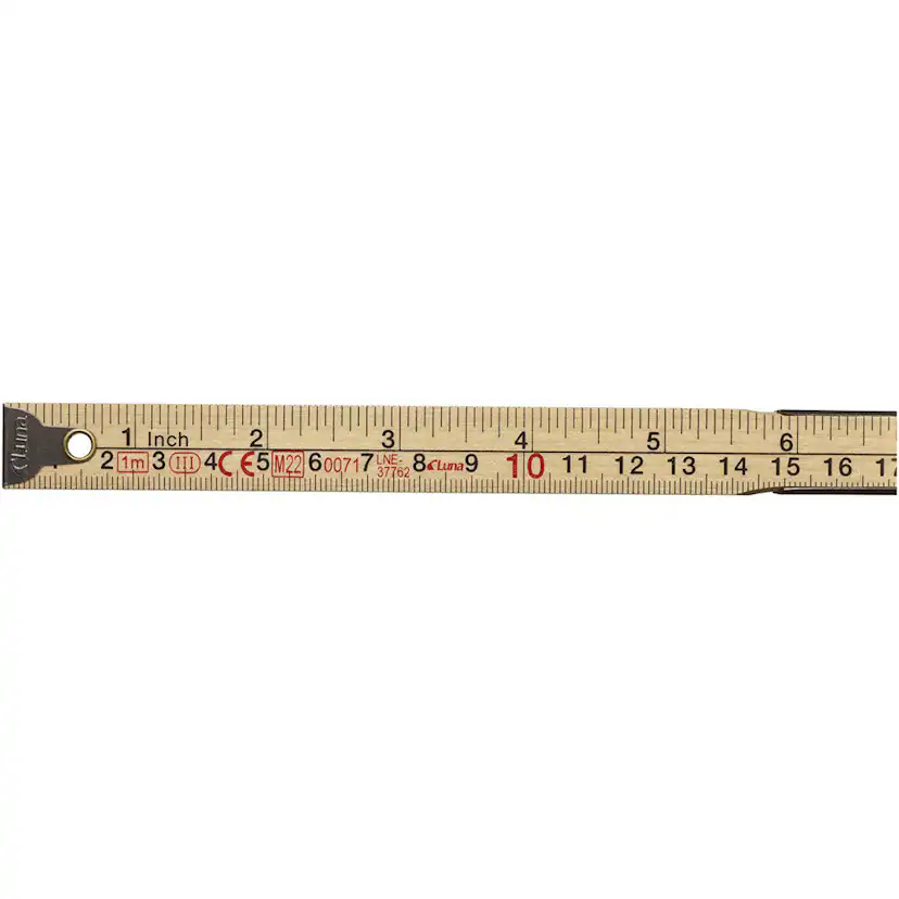 Meterstock Luna Tools mm tum trä 2m
