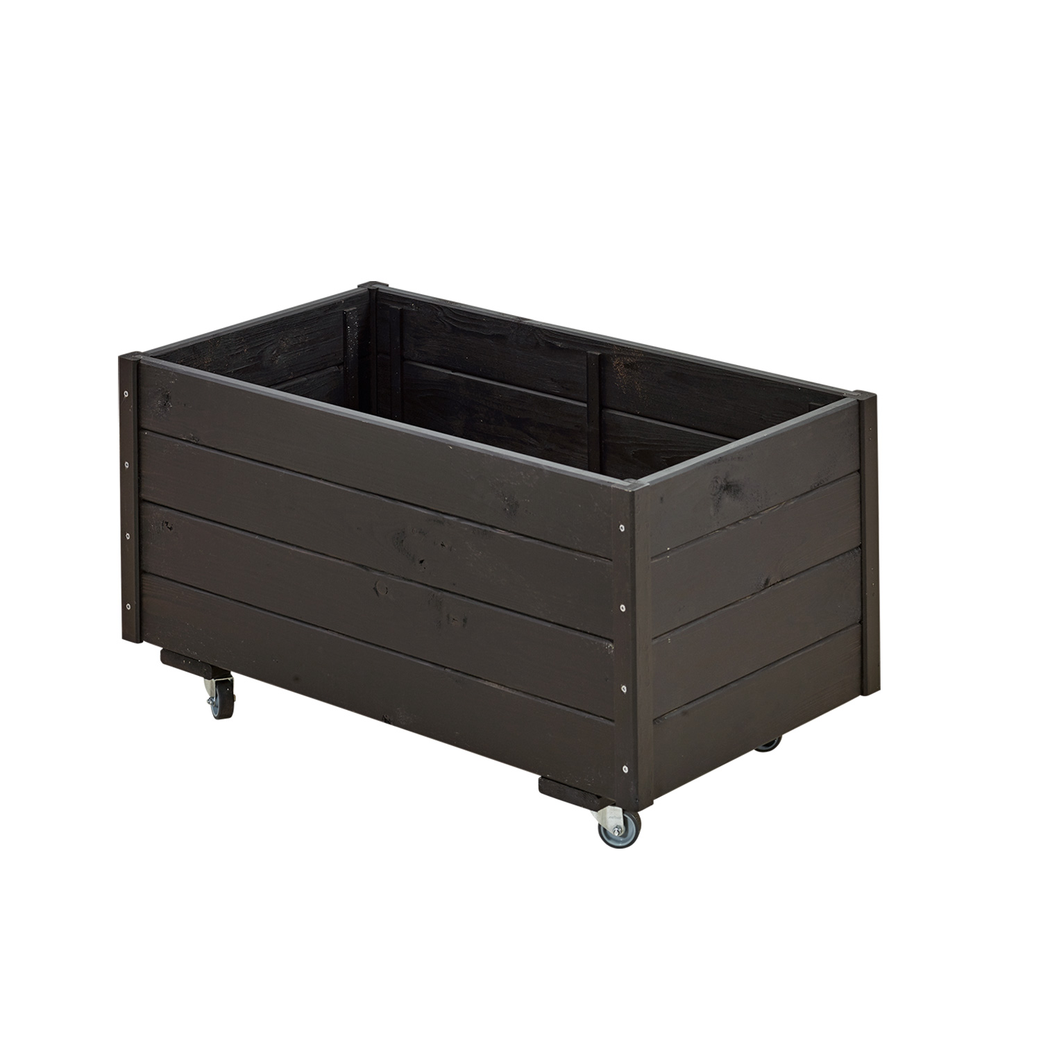 Blomlåda PLUS Svart för Utomhusbruk på Hjul 48x88x47 cm