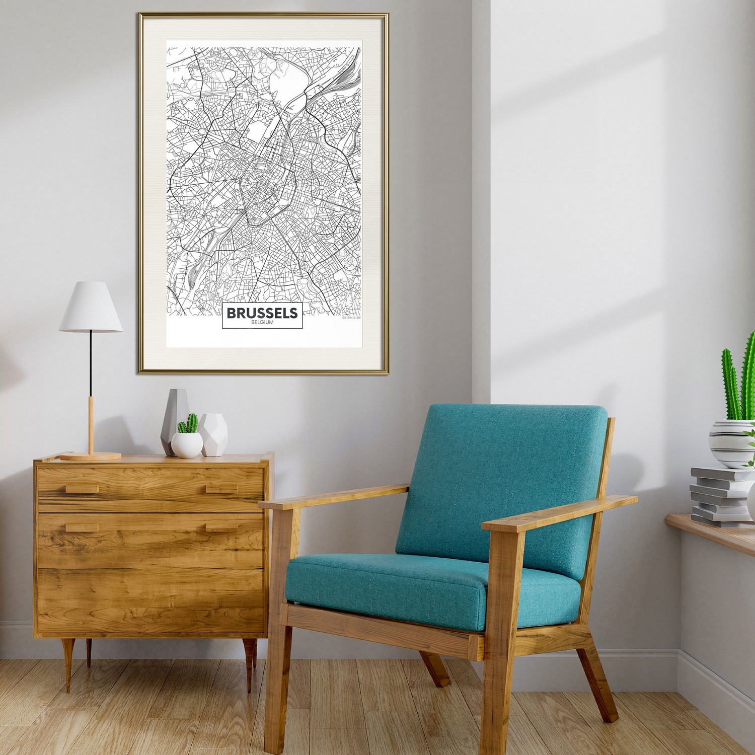 Poster Artgeist Affisch Map of Brussels