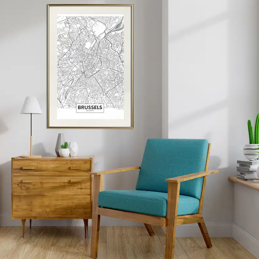 Poster Artgeist Affisch Map of Brussels