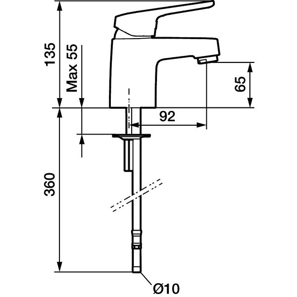 Tvättställsblandare FM Mattsson Siljan Mini Ø10 mm