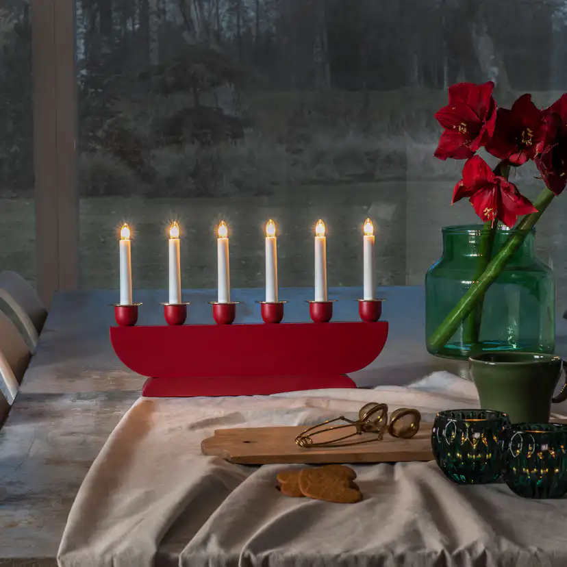 Adventsljusstake Gnosjö Konstsmide 6L Mässingsdeko