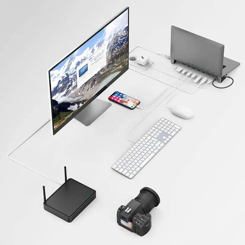 Dockningsstation Hama Usb-C 9X Portar Grå
