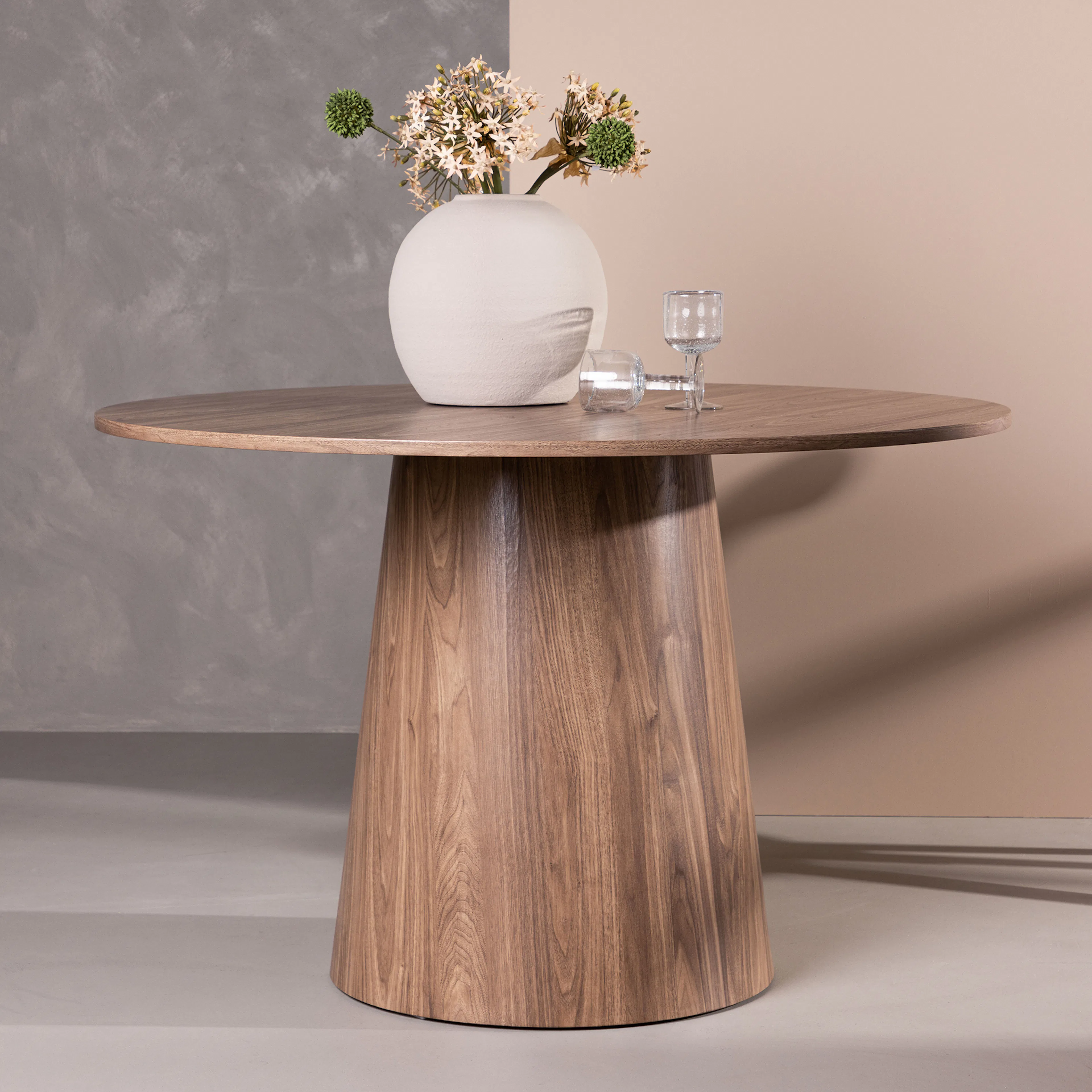 Lanzo Dining Table φ120 - Natural / Natural MDF Natur