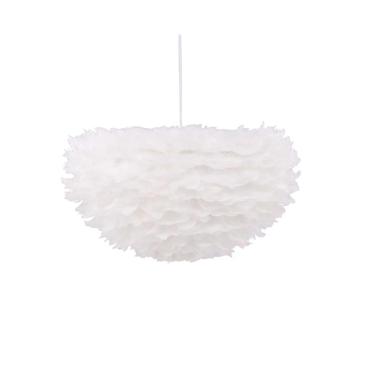 Nicola - Large Pendant Lamp - White / White artificial feath Vit