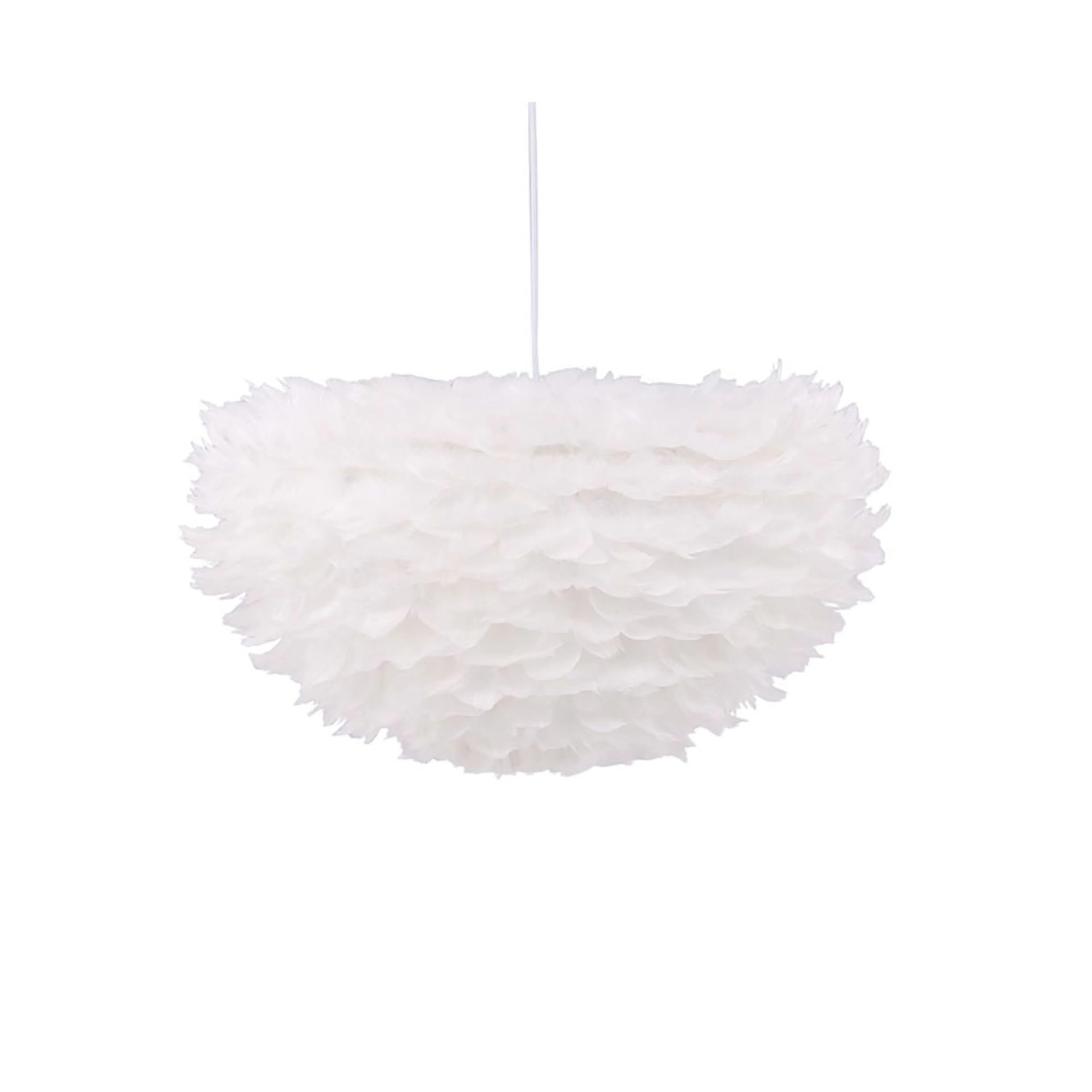 Nicola - Large Pendant Lamp - White / White artificial feath Vit