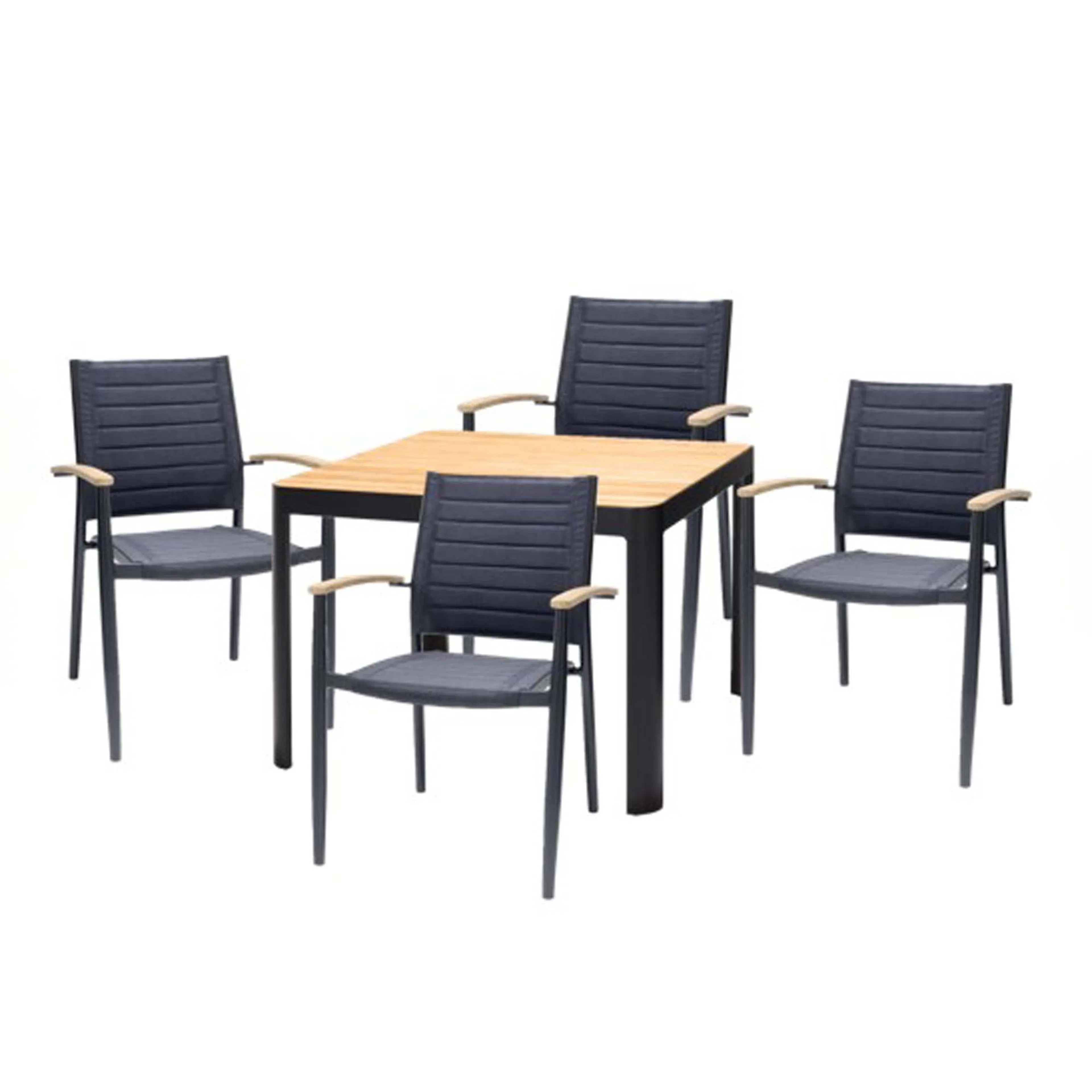Matgrupp Utomhus LifestyleGarden Portals 95 cm 4 Lite-fåtöljer
