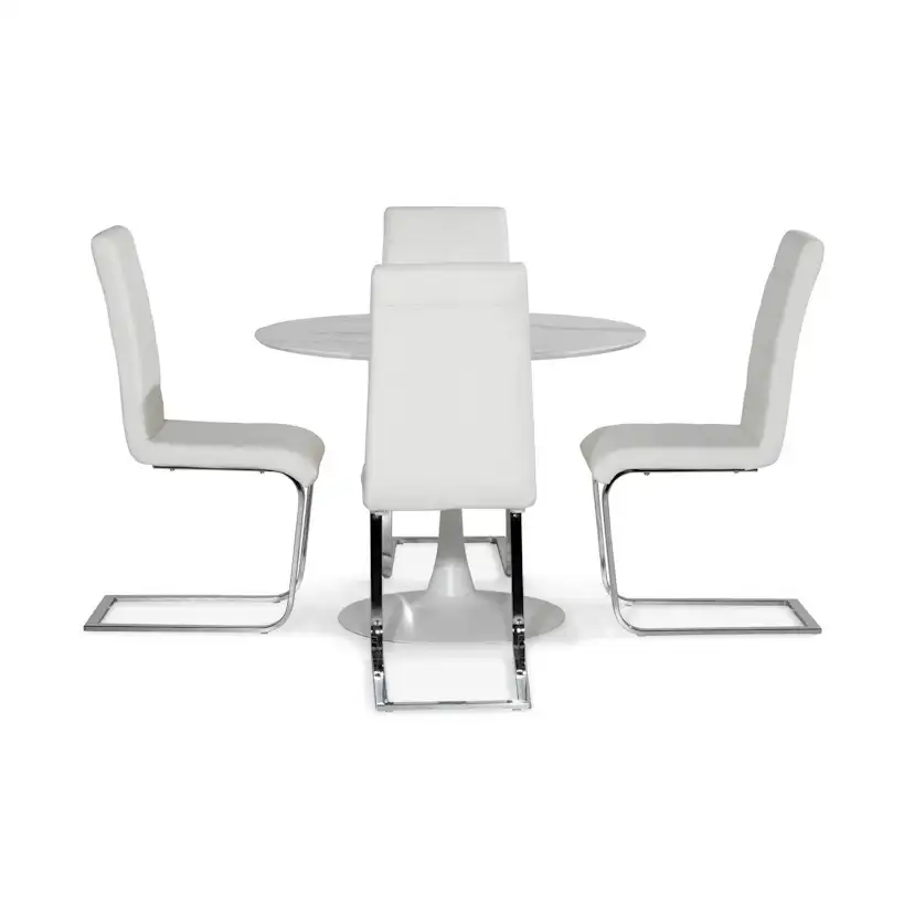 Matgrupp Basic Home Caitly Runt Matbord 100 cm med 4 CibusMatstol