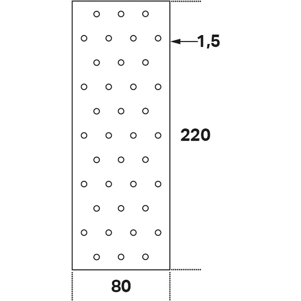 Hålplatta Hp 80x220x1,5 80x220x1,5 mm