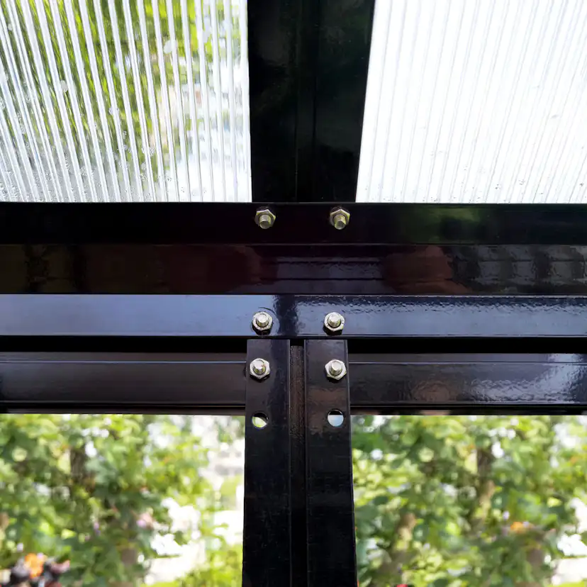 Växthus Metalcraft 3,5 kvm Svart Rektangulär