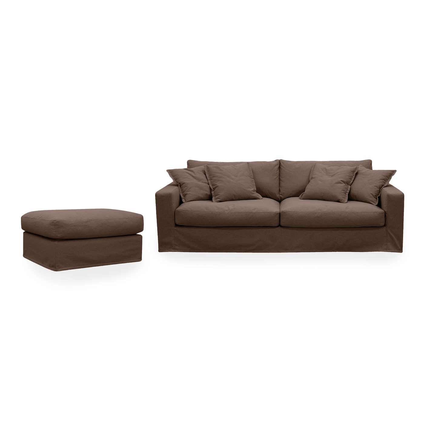 Soffgrupp Scandinavian Choice Valencia Extra Djup 3-sits Soffa + Fotpall med Avtagbar och Tvättbar Klädsel