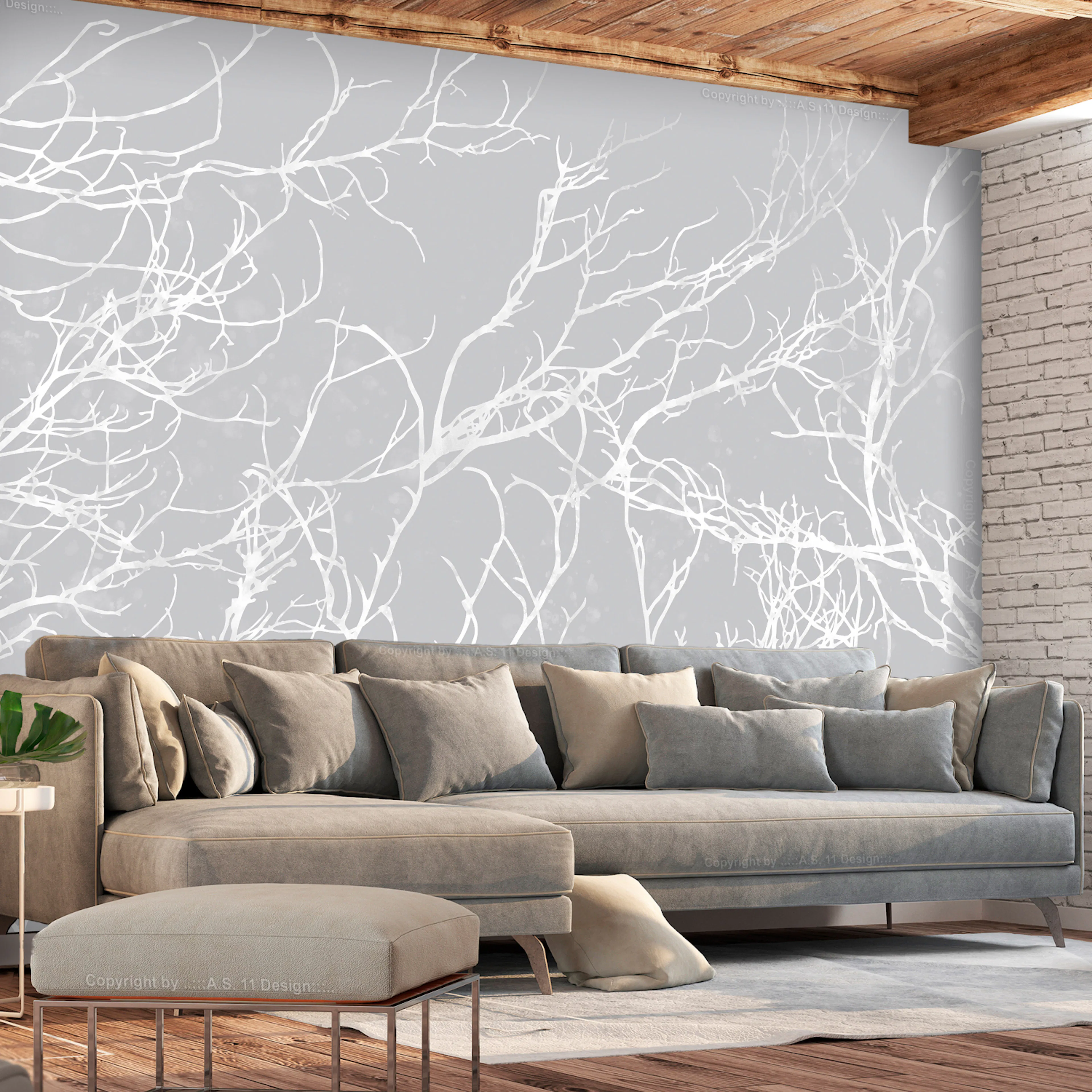 Fototapet - White Trees 450x315 450x315 cm