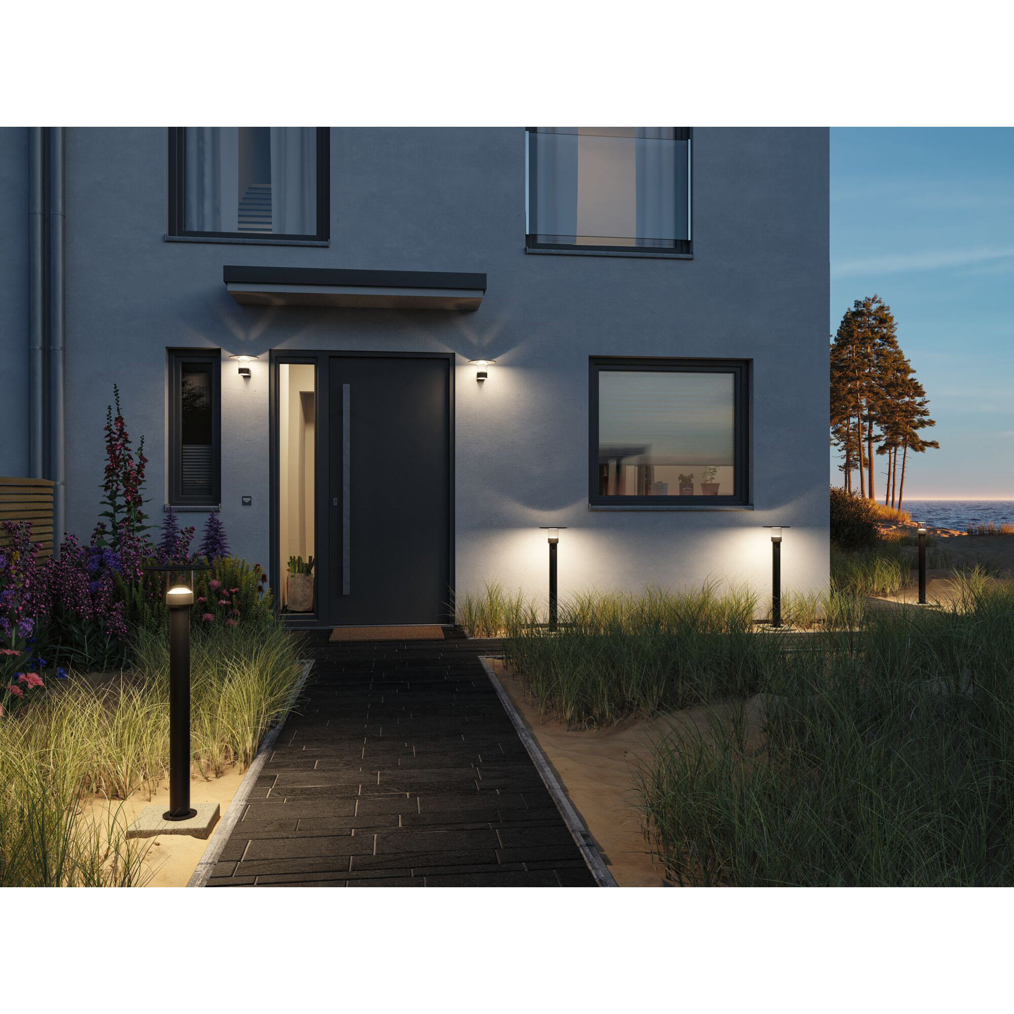 Pollare LED Paulmann Sienna med Skymningsstyrd rörelsedetektor Seawater Resistant IP44 230V