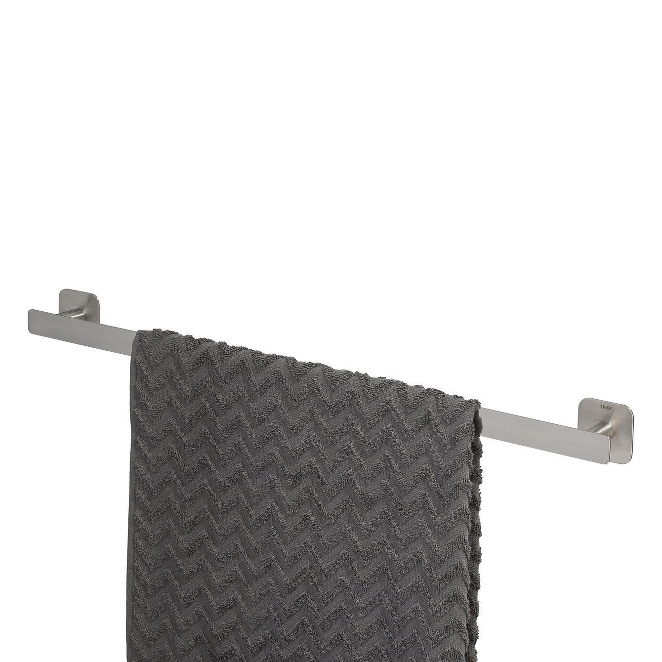 COLAR Handduksstång 60 cm mattborstad självhäftande - TIGER Mattborstad Krom