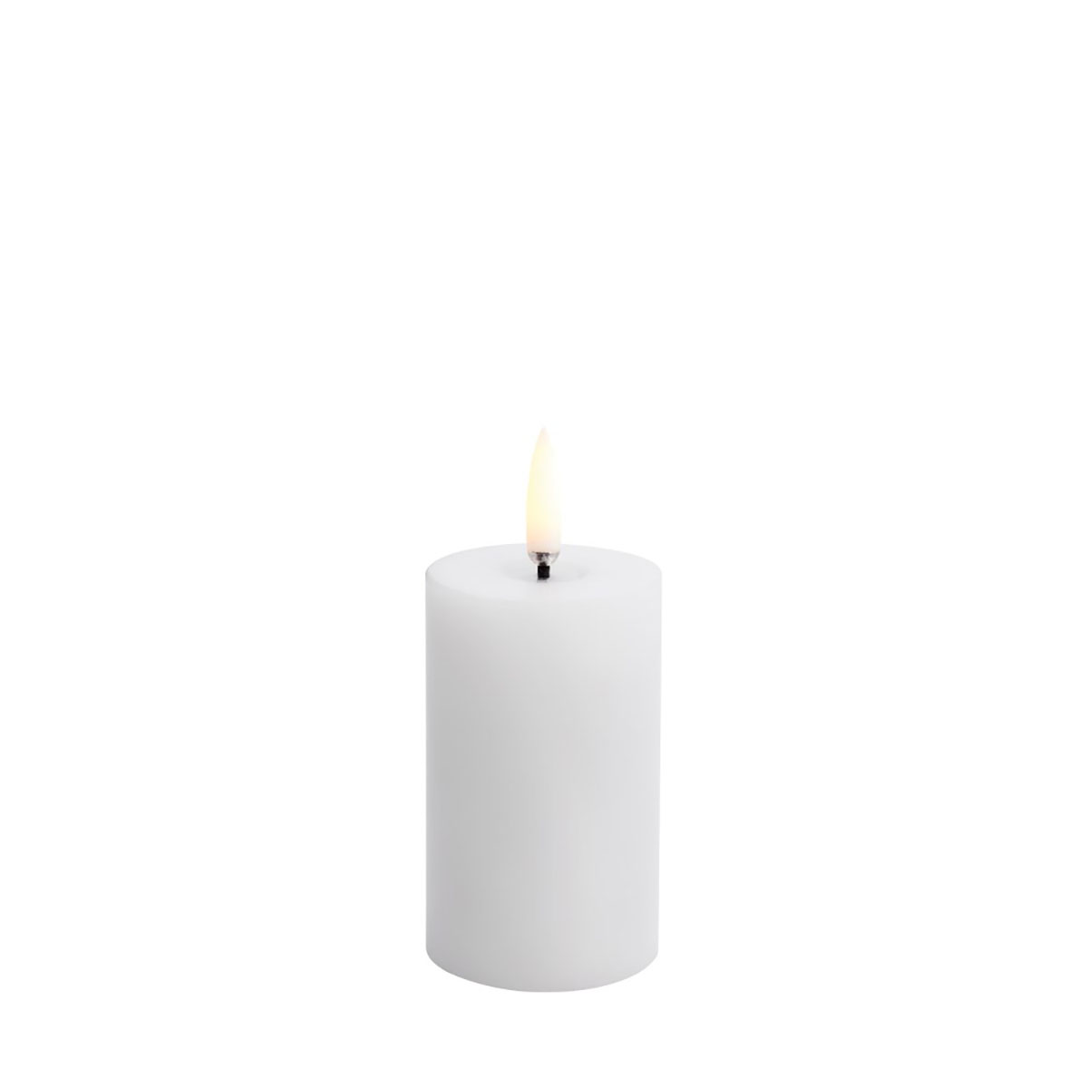 UYUNI LED Blockljus Melted Vit 5x7,5 cm Färg: Nordic White, Höjd: 75 mm