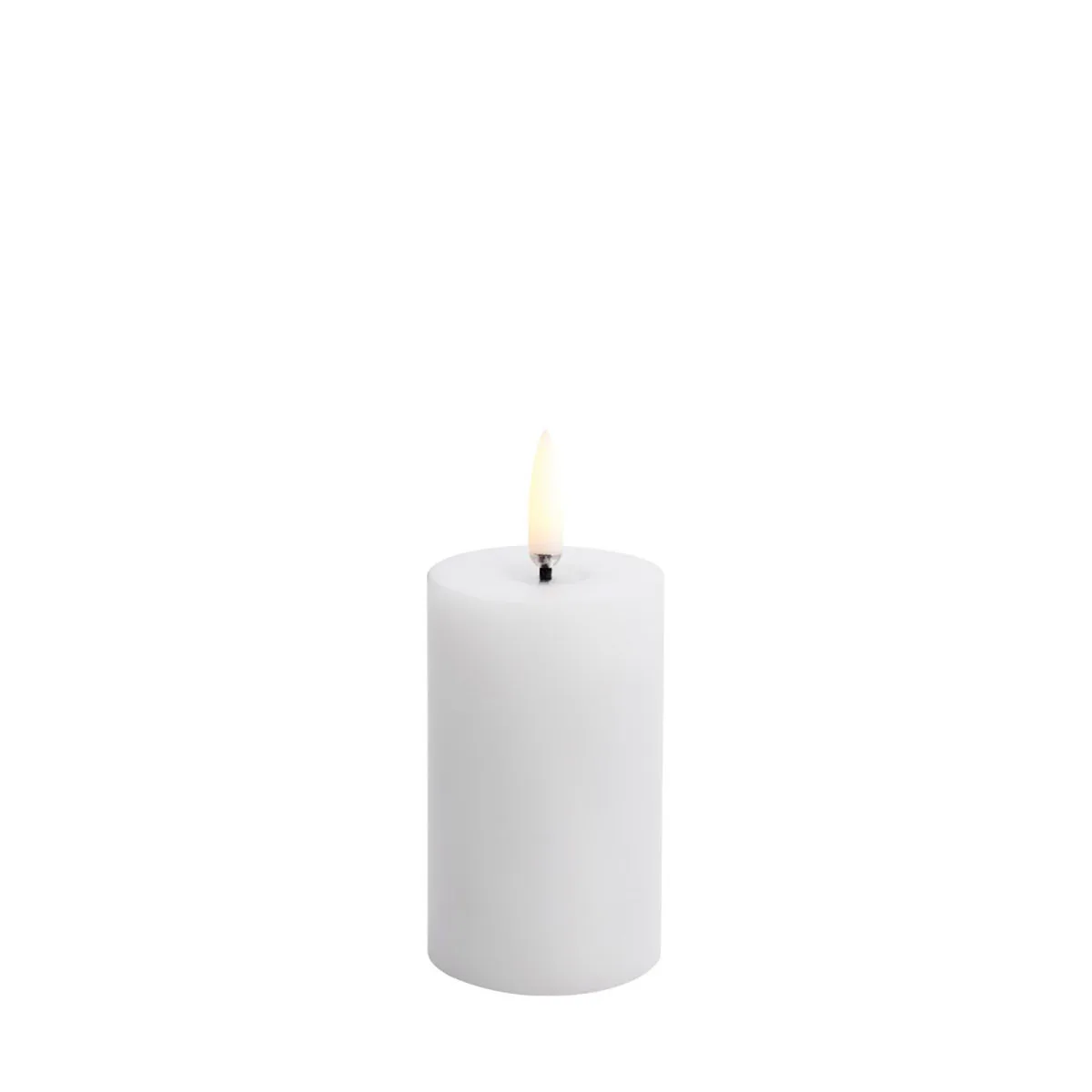 UYUNI LED Blockljus Melted Vit 5x7,5 cm Färg: Nordic White, Höjd: 75 mm