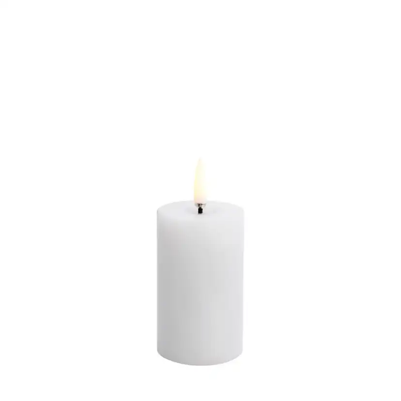UYUNI LED Blockljus Melted Vit 5x7,5 cm Färg: Nordic White, Höjd: 75 mm