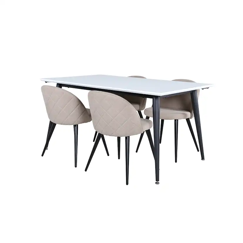 Matgrupp Venture Home Jolie med 4 Valentina Stitcthes Stolar Polyesterlinen