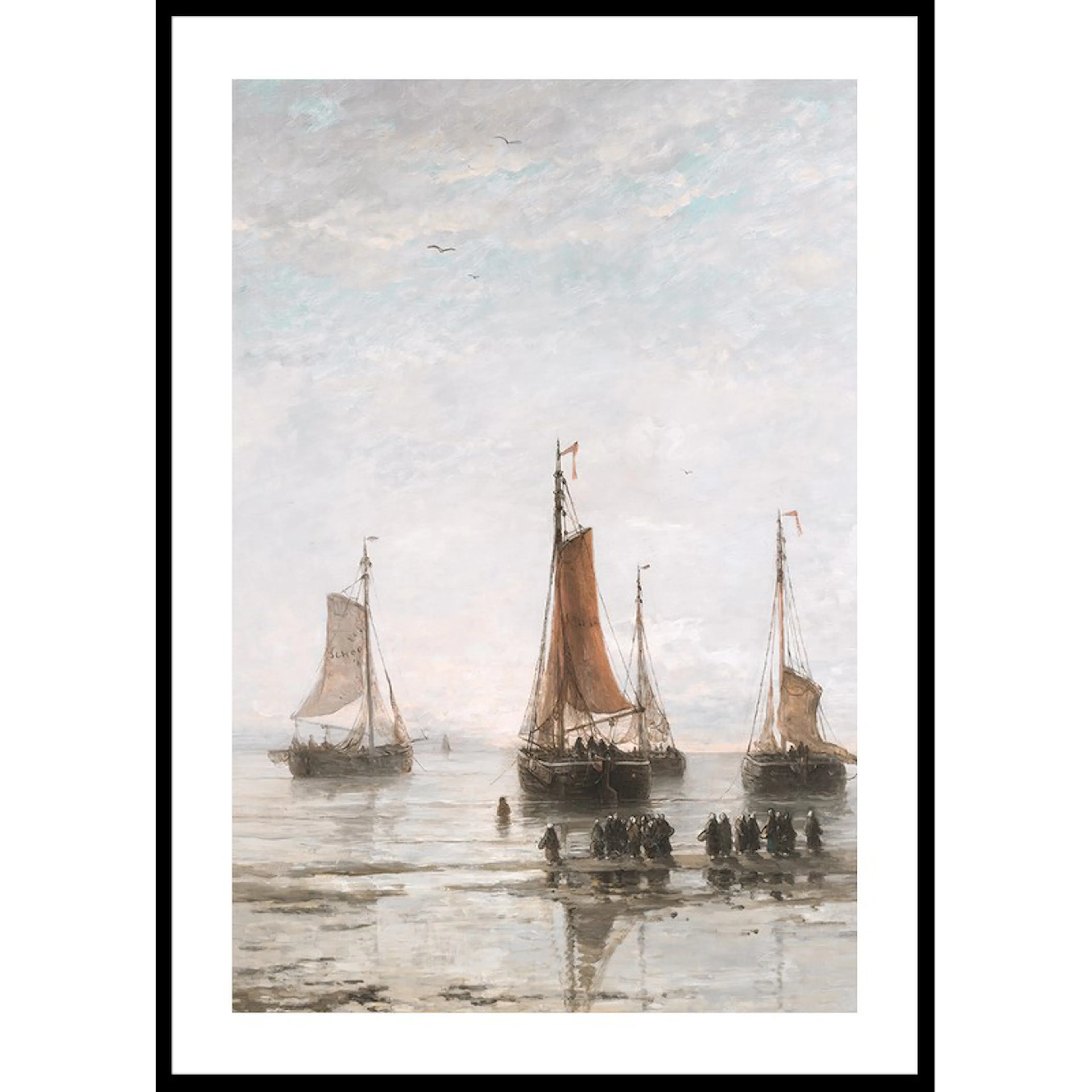 Scheveningse Bommen Voor Anker By Hendrik Willem Mesdag 30x4 30x40 cm
