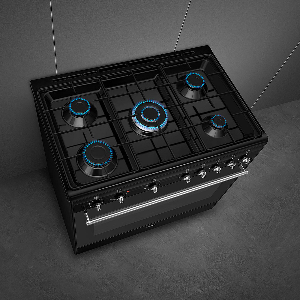 Gasspis Smeg CX91GMBL Concerto Svart Ergonomisk och Smart Design
