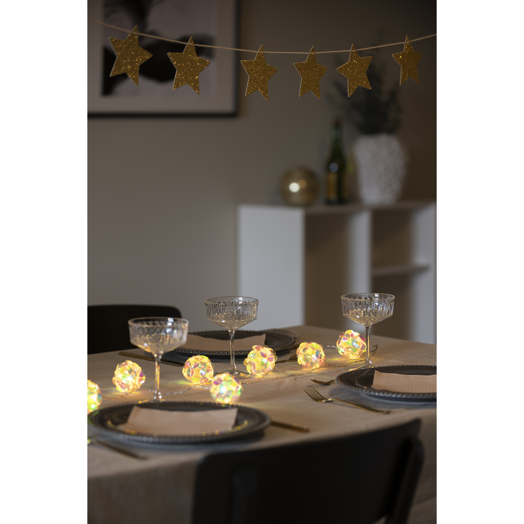 Batteridriven Ljusslinga Gnosjö Konstsmide 10 LED Diamanter m. Timer