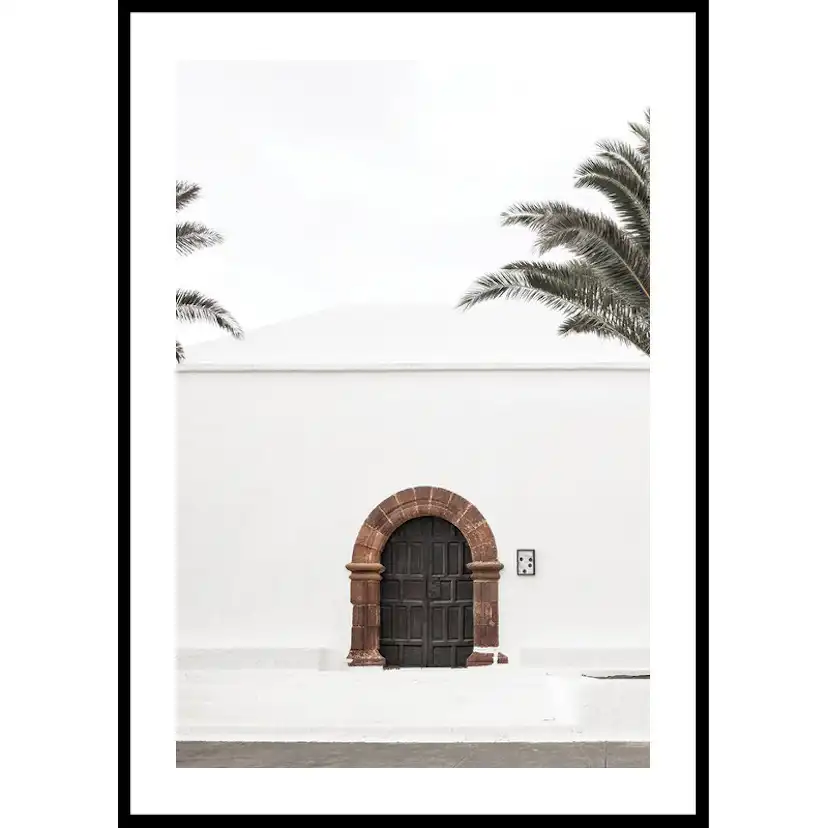 Brown Door White Wall 70x100 70x100 cm