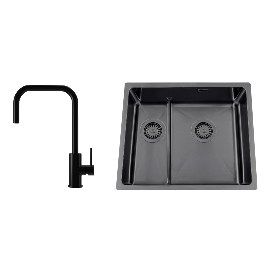 Diskho Nordic Tech Titan 53 KHX Nickel med Köksblandare Steel Accent Square D