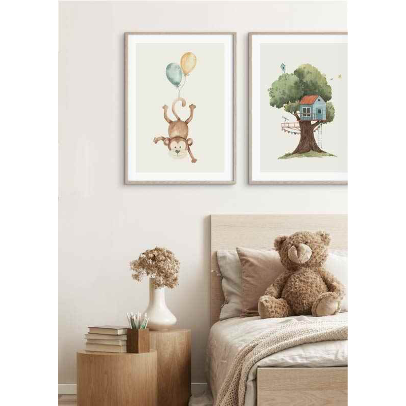 Poster Gallerix Monkey Balloons